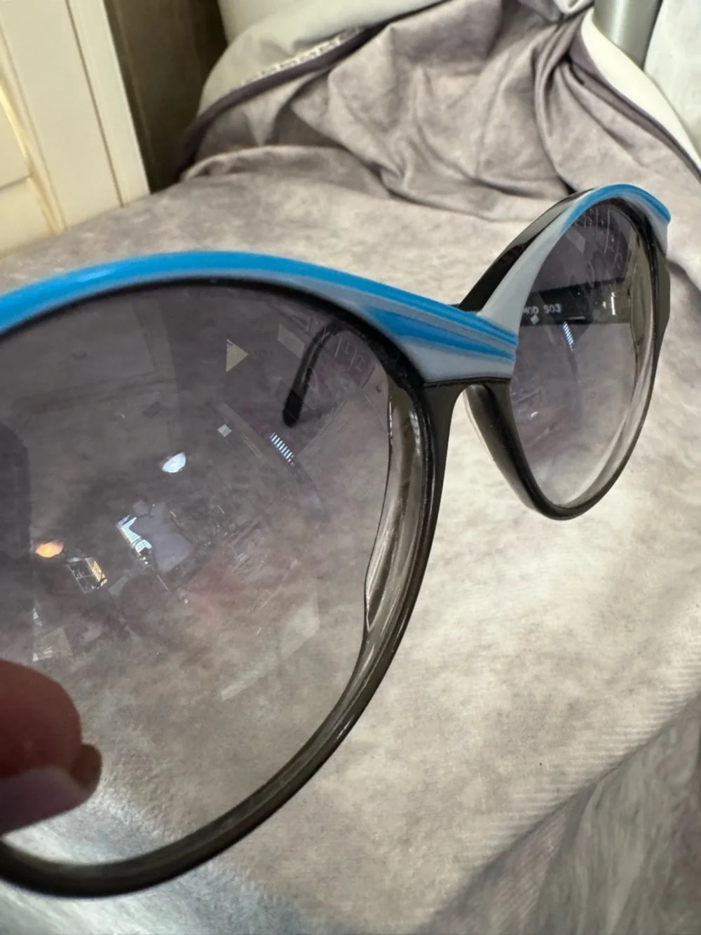 Leonard De Neffe‎ Turquoise blue swirl Black Sunglasses